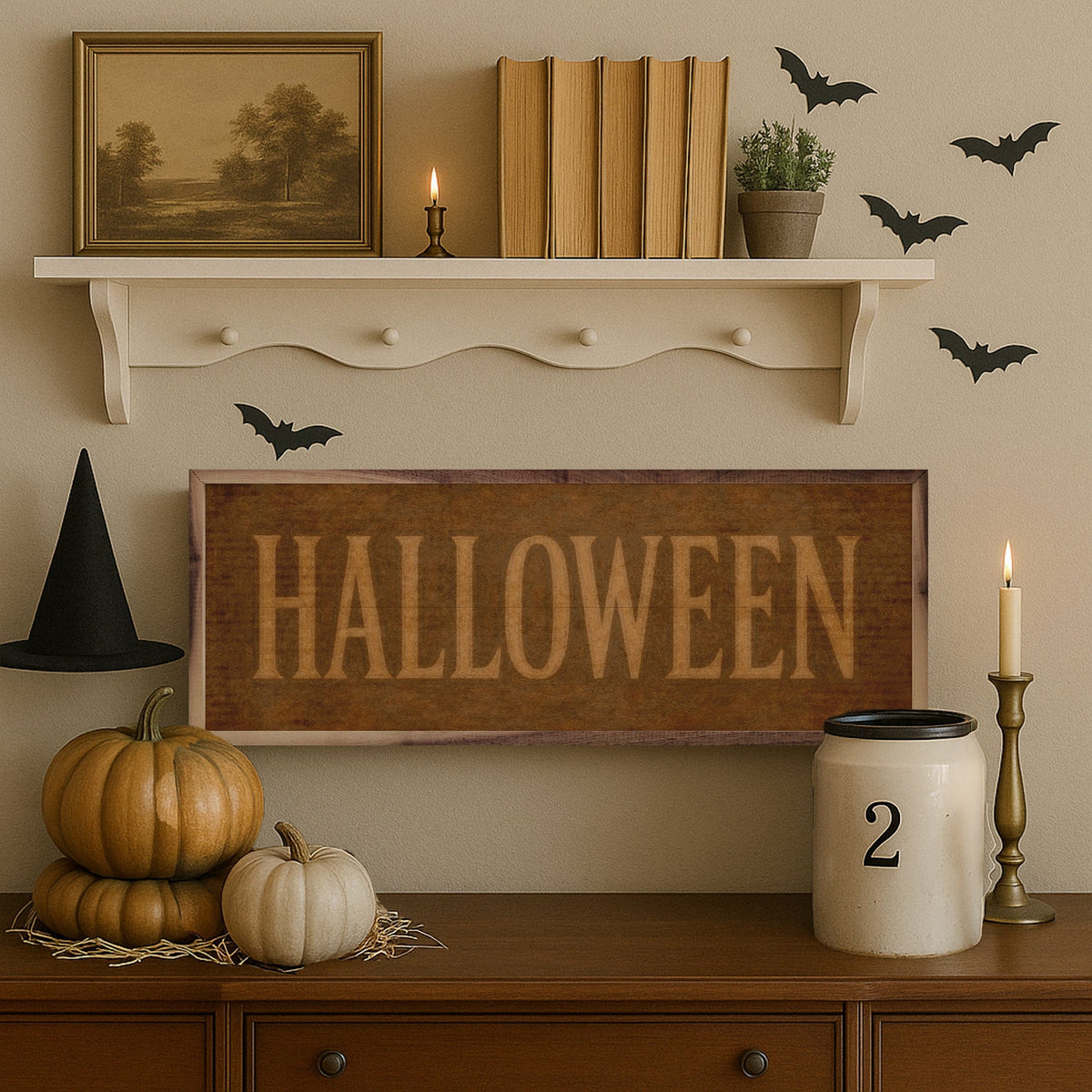 Kendrick Home Walnut Frames Halloween