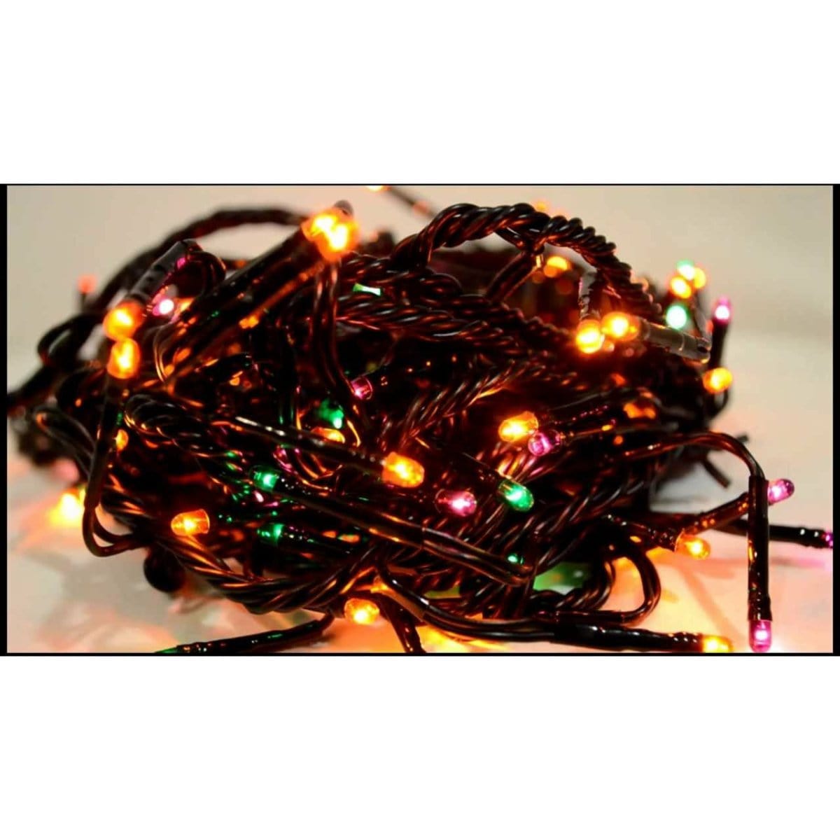 Halloween Color Bulbs - Black Cord 140 Count Set - Multi Function Twinkle Light String / Set - Teeny Rice Bulbs-Craft Wholesalers-The Village Merchant