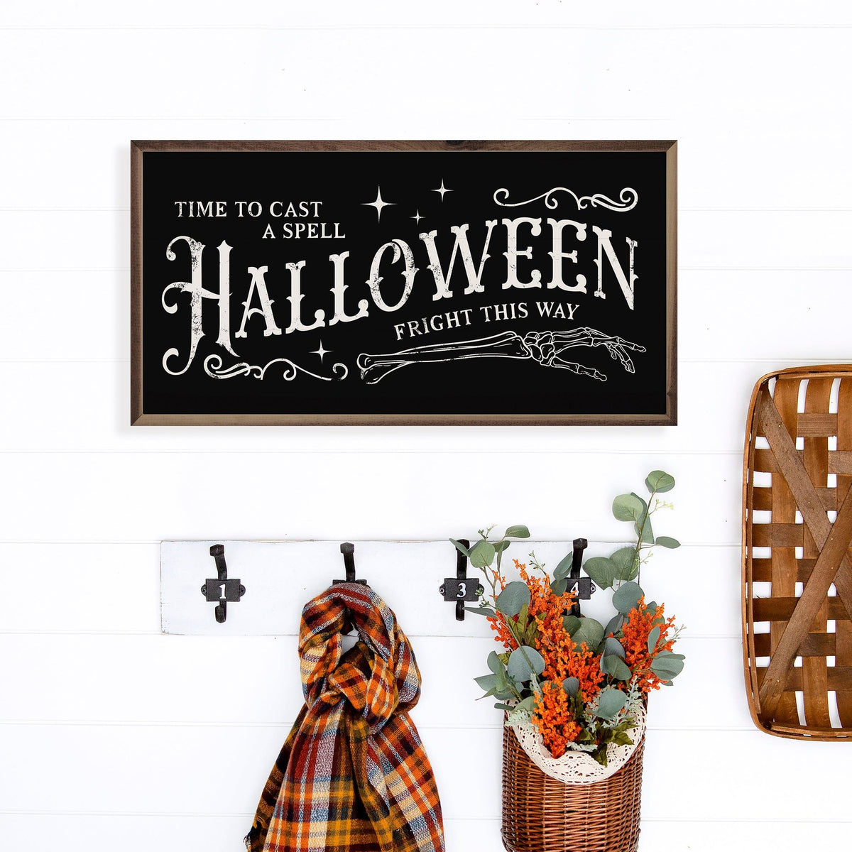 Kendrick Home Walnut Frames Halloween Fright This Way Black