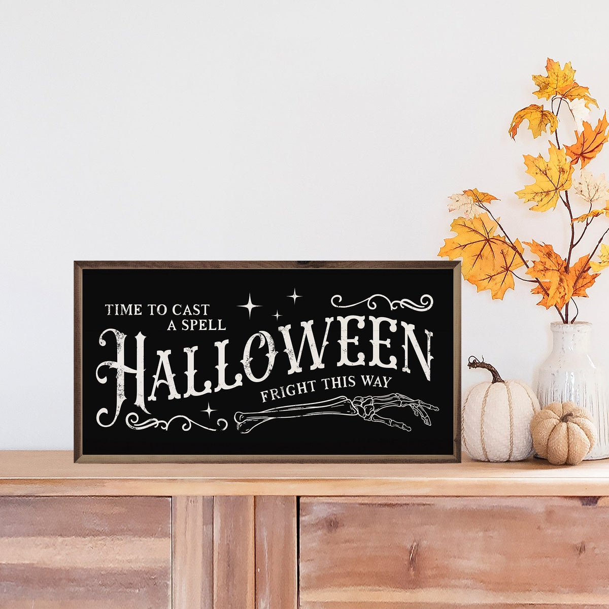 Kendrick Home Walnut Frames Halloween Fright This Way Black