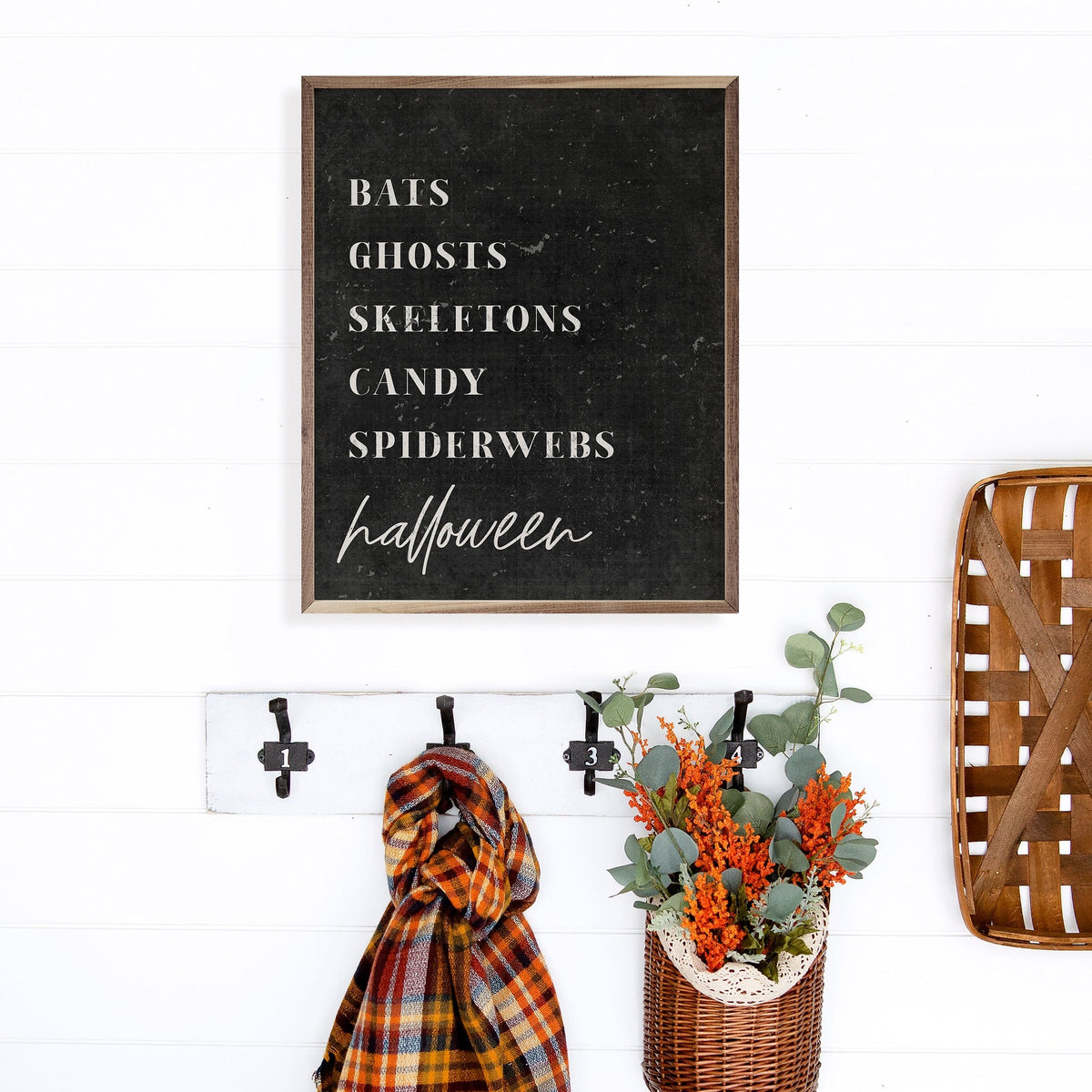 Kendrick Home Walnut Frames Halloween Traditions Black