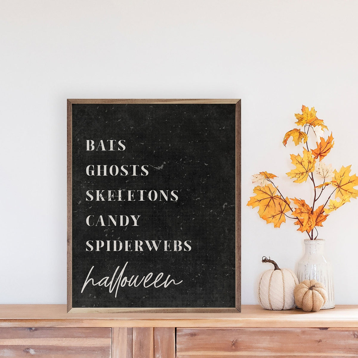 Kendrick Home Walnut Frames Halloween Traditions Black