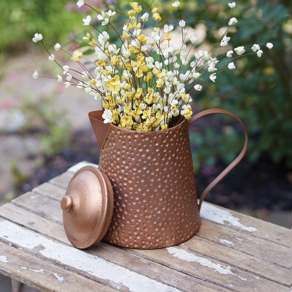 Hammered Copper Style Pitcher With Lid