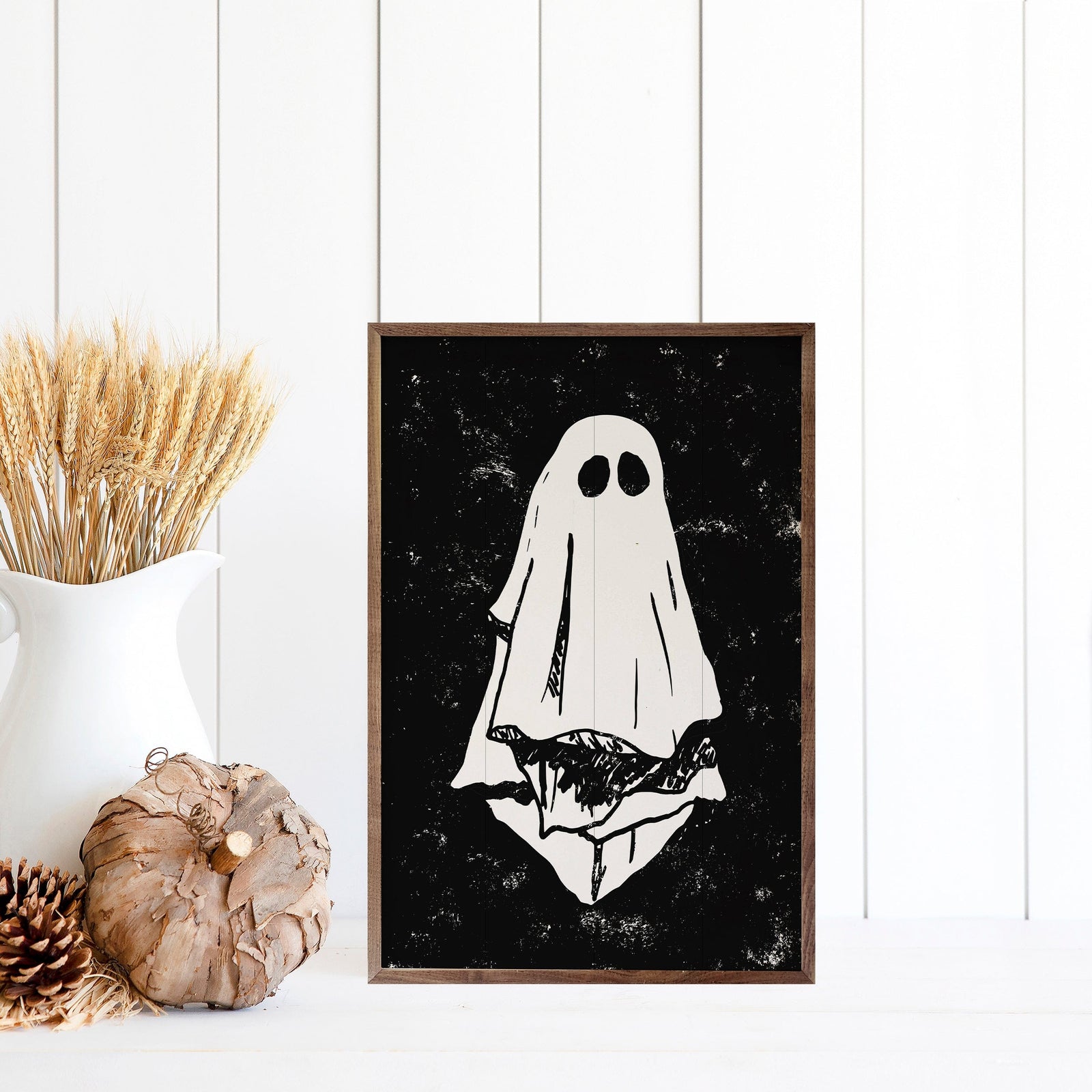 Kendrick Home Walnut Frames 5x8 Hand Drawn Ghost Black