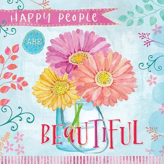 Penny Lane Publishing Happy Beautiful People Are Beautiful By Mollie B Right Art Print - 12 X 12