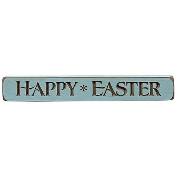 Happy Easter Sign - Engraved Wood 12&quot; Long-Craft Wholesalers-The Village Merchant