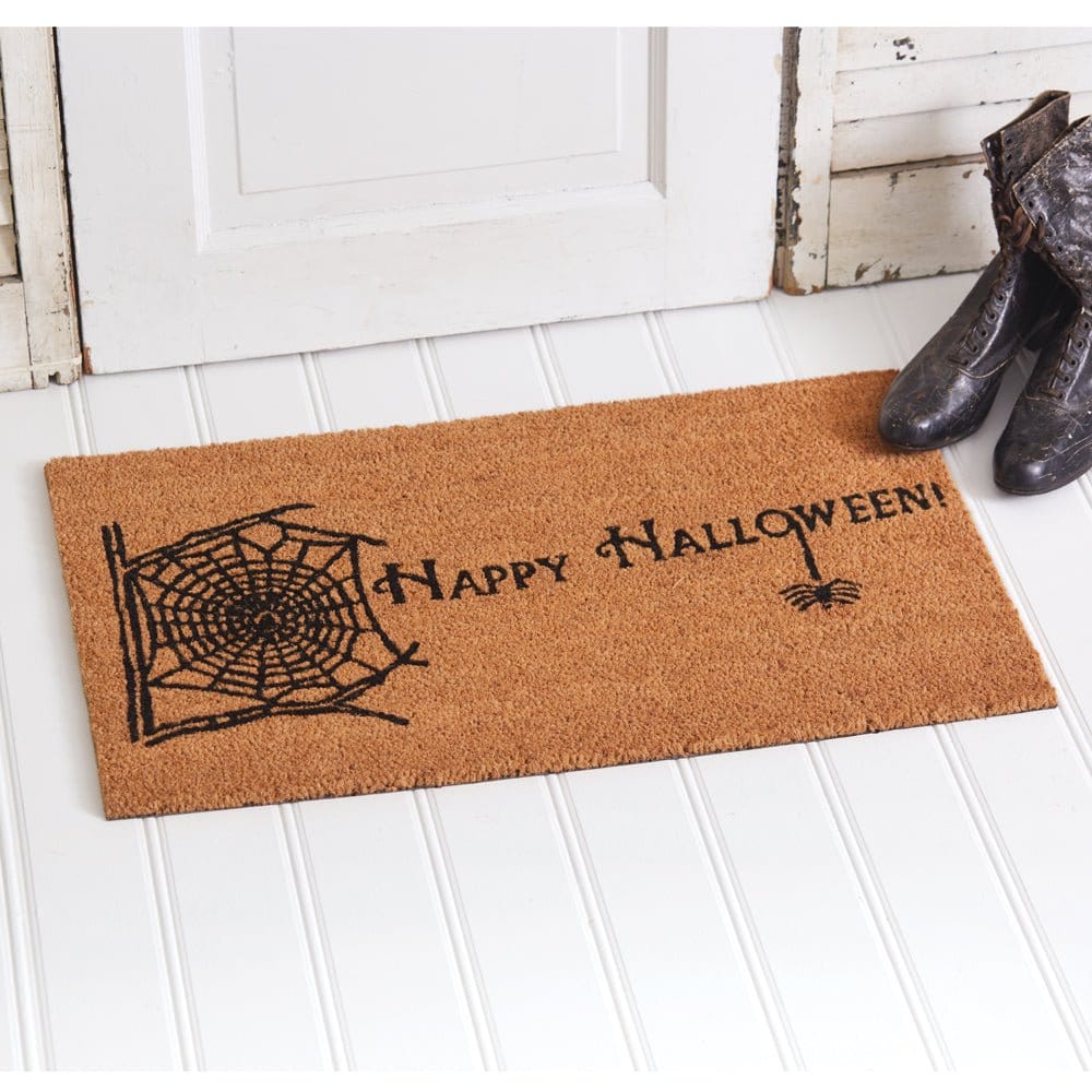 Happy Halloween Spider Web Doormat-CTW Home-The Village Merchant