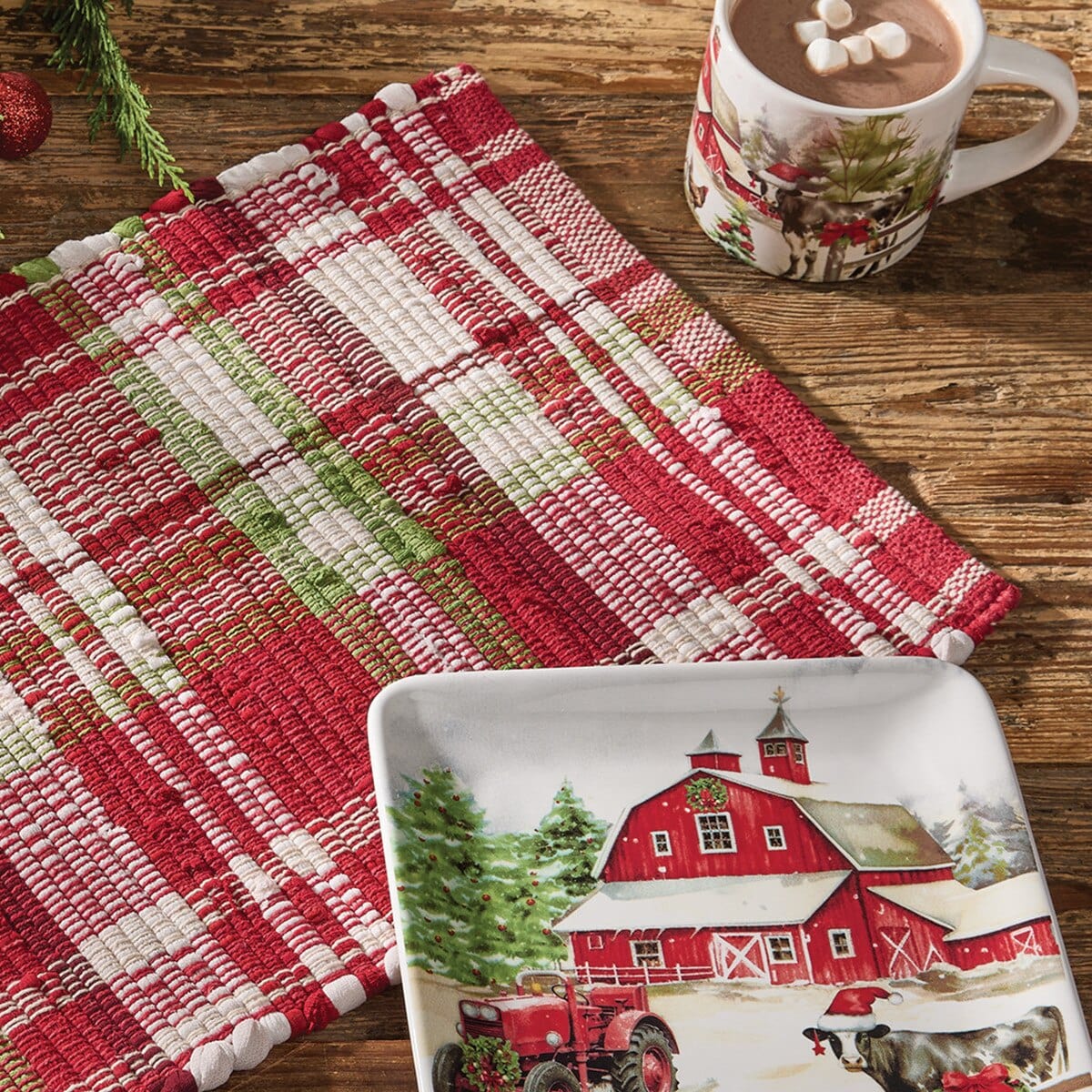 Happy Holidays Chindi Placemat Set of 2