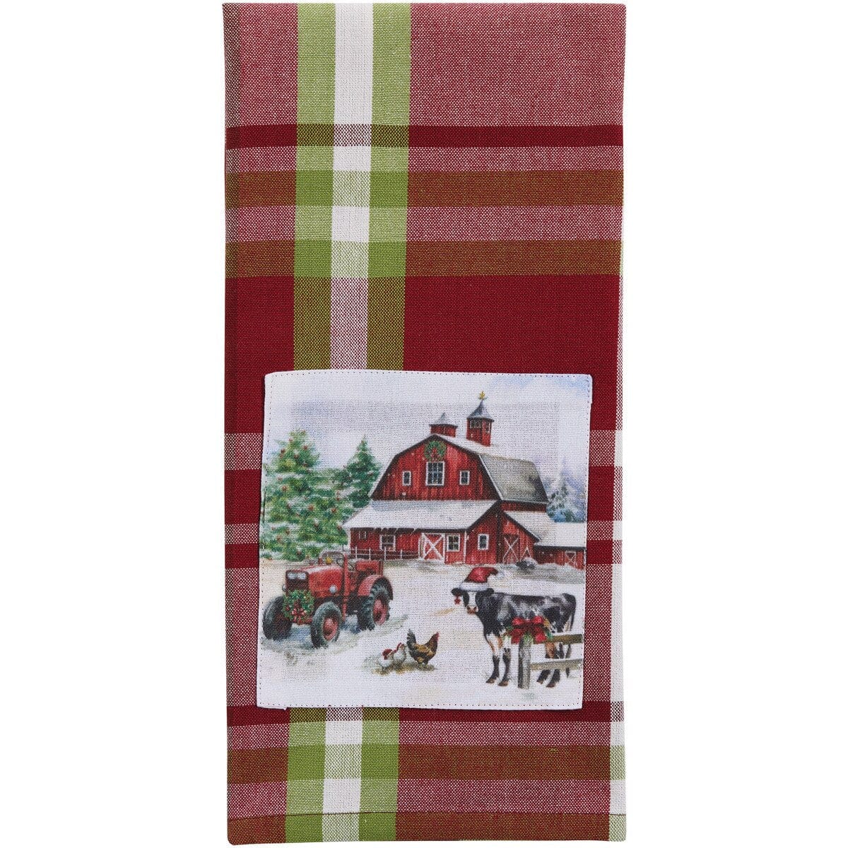 Happy Holidays Chindi Plaid Decorative Towel