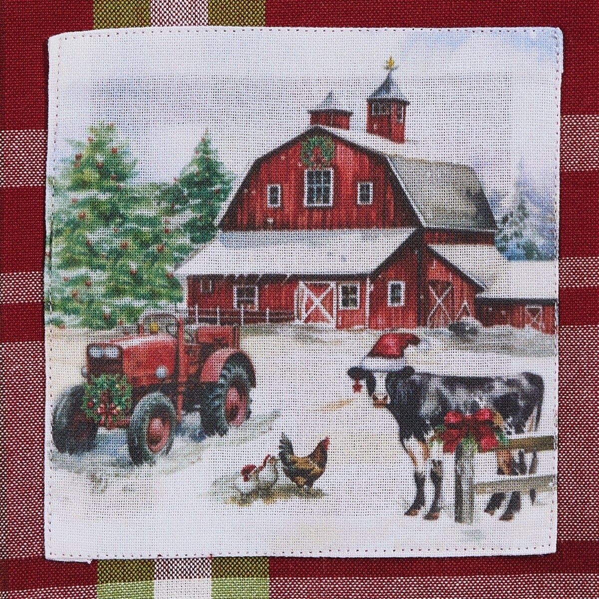 Happy Holidays Chindi Plaid Decorative Towel