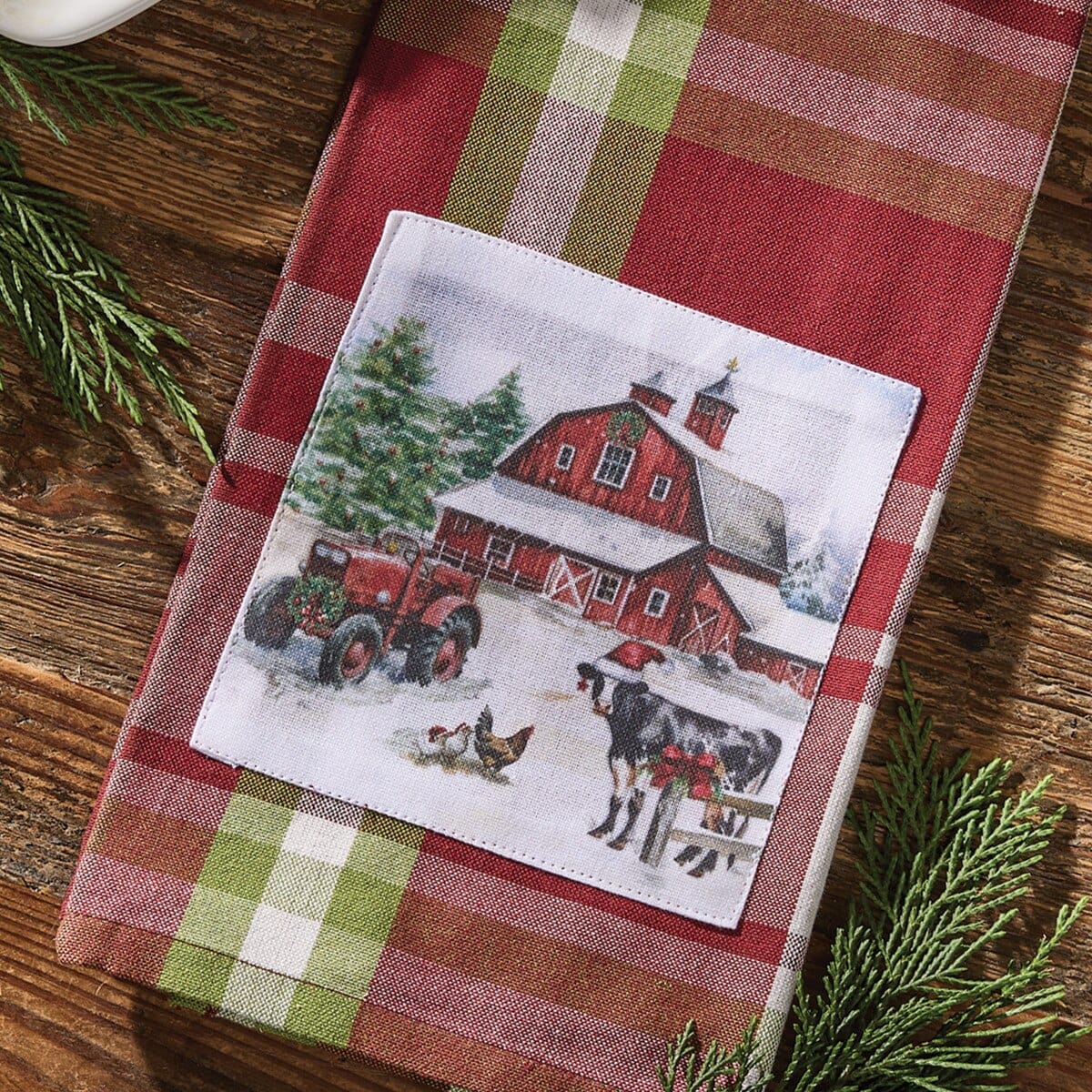 Happy Holidays Chindi Plaid Decorative Towel