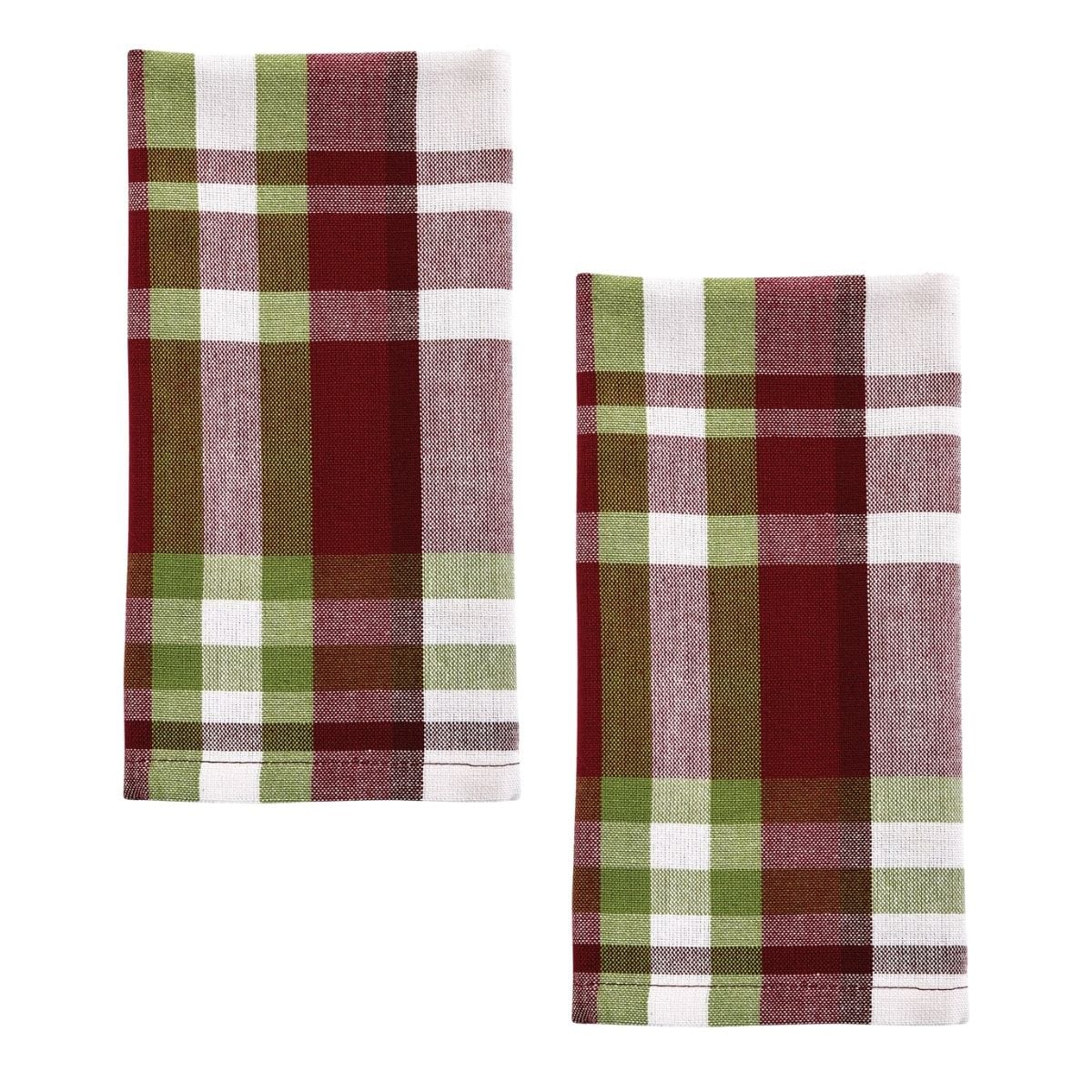Happy Holidays Chindi Plaid Napkin Set of 2