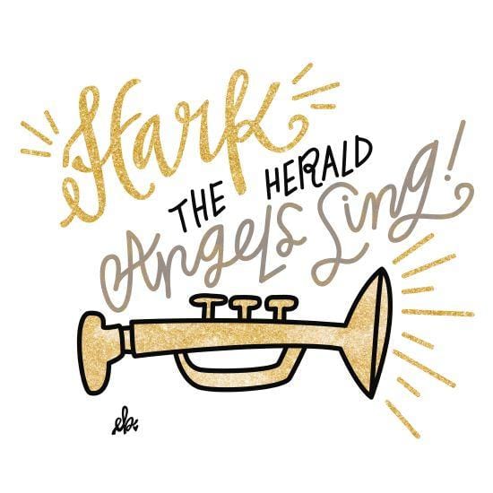 Hark The Herald Angels Sing By Erin Barrett Art Print - 12 X 12-Penny Lane Publishing-The Village Merchant