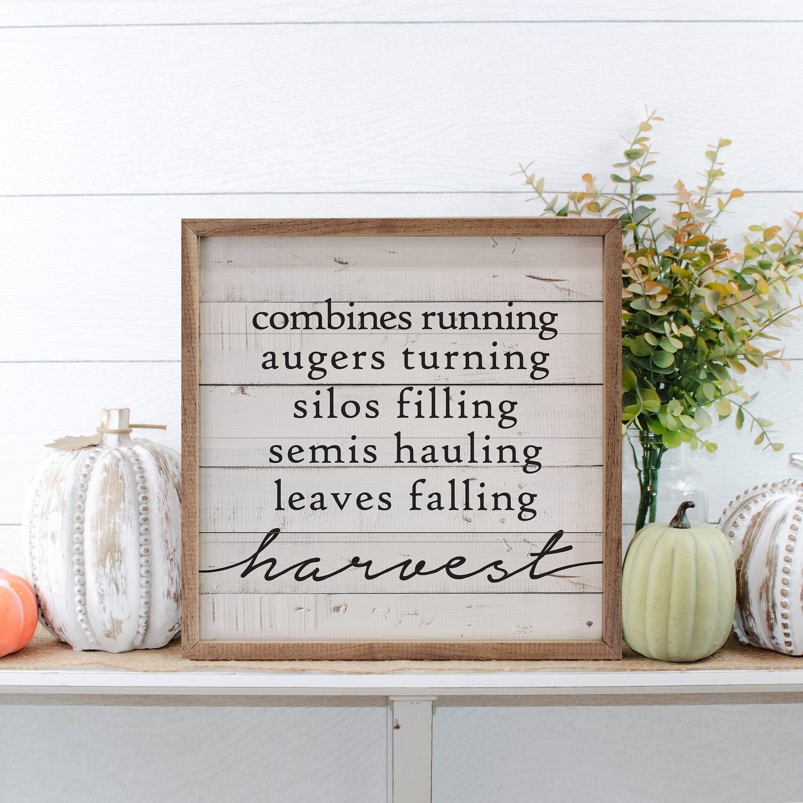 Kendrick Home Walnut Frames 4x4 Harvest Combines Running Whitewash