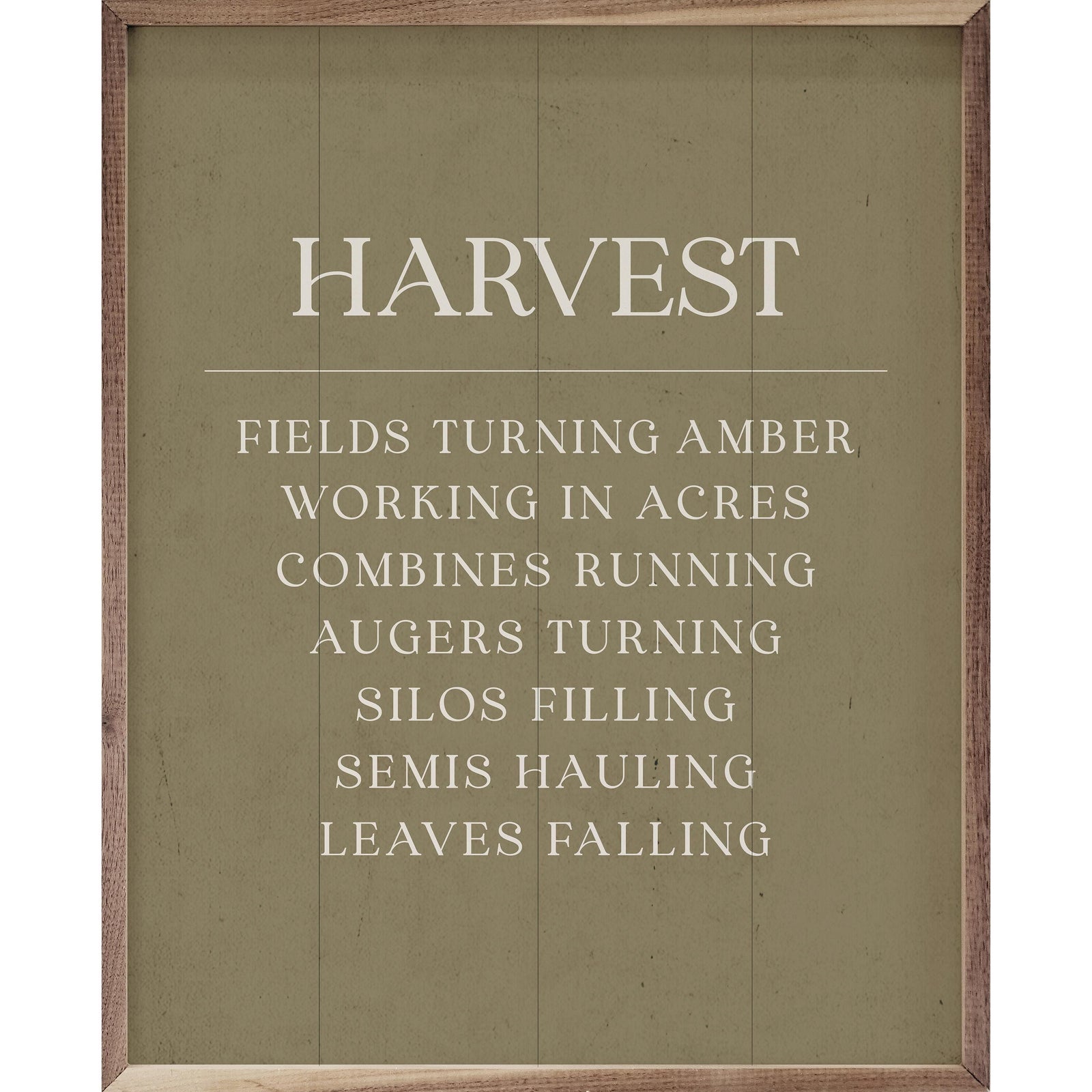 Kendrick Home Walnut Frames 8x10 Harvest Fields Turning Amber Green Printed and Framed Wall Sign
