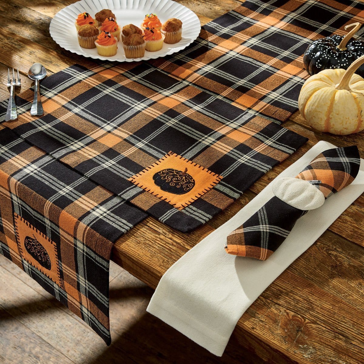 Harvest Night Plaid Table Runner 36&quot; Long-Park Designs-The Village Merchant