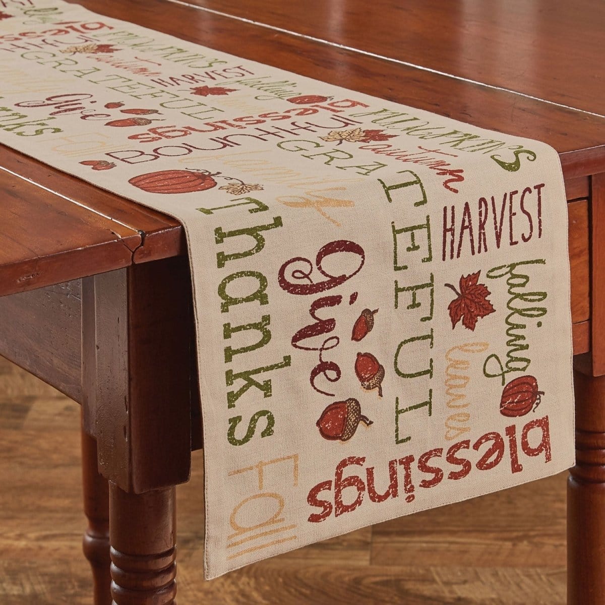 Harvest Sentiments printed Table Runner 54" Long-Park Designs-The Village Merchant
