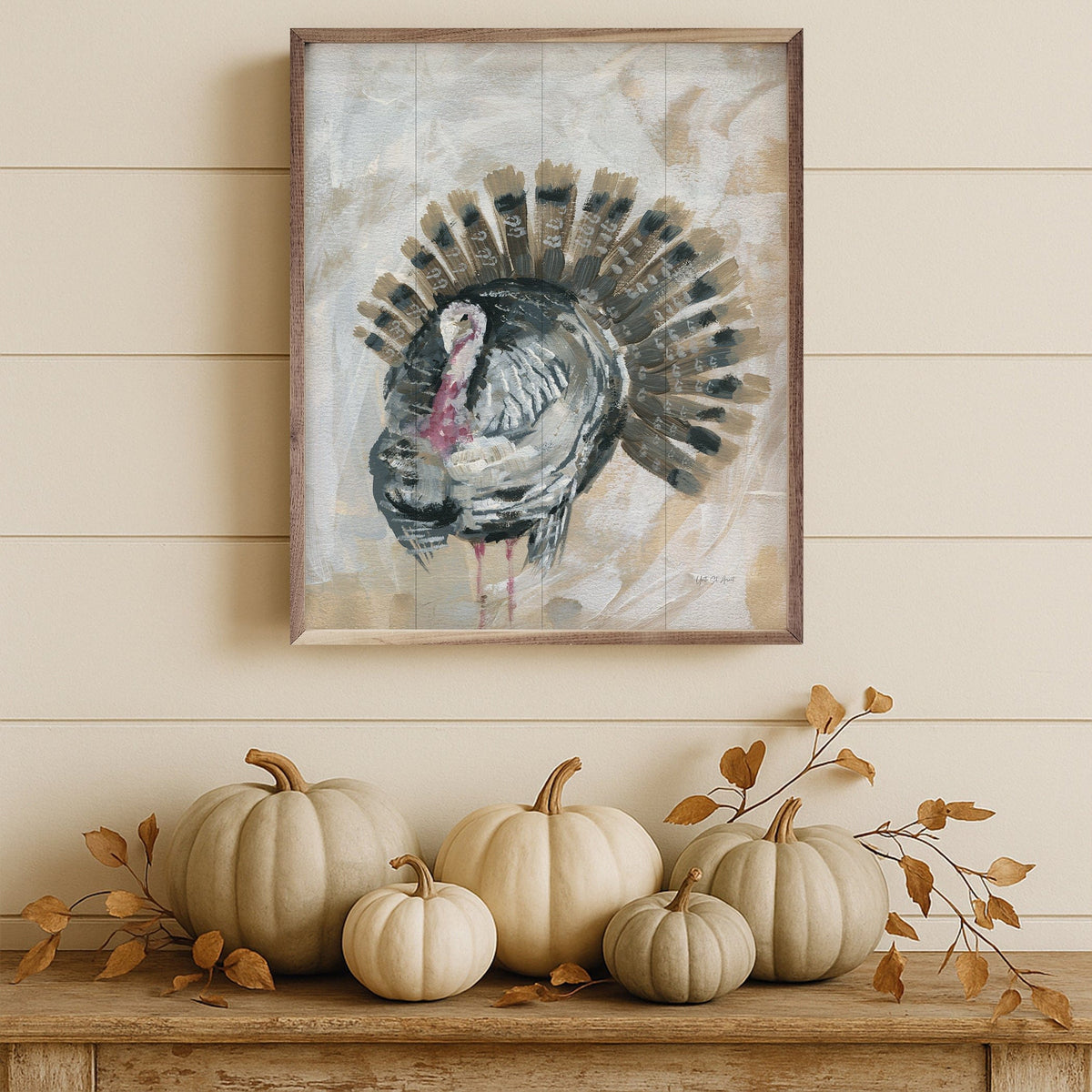 Kendrick Home Walnut Frames Harvest Turkey By Yvette St. Amant Printed and Framed Wall Sign
