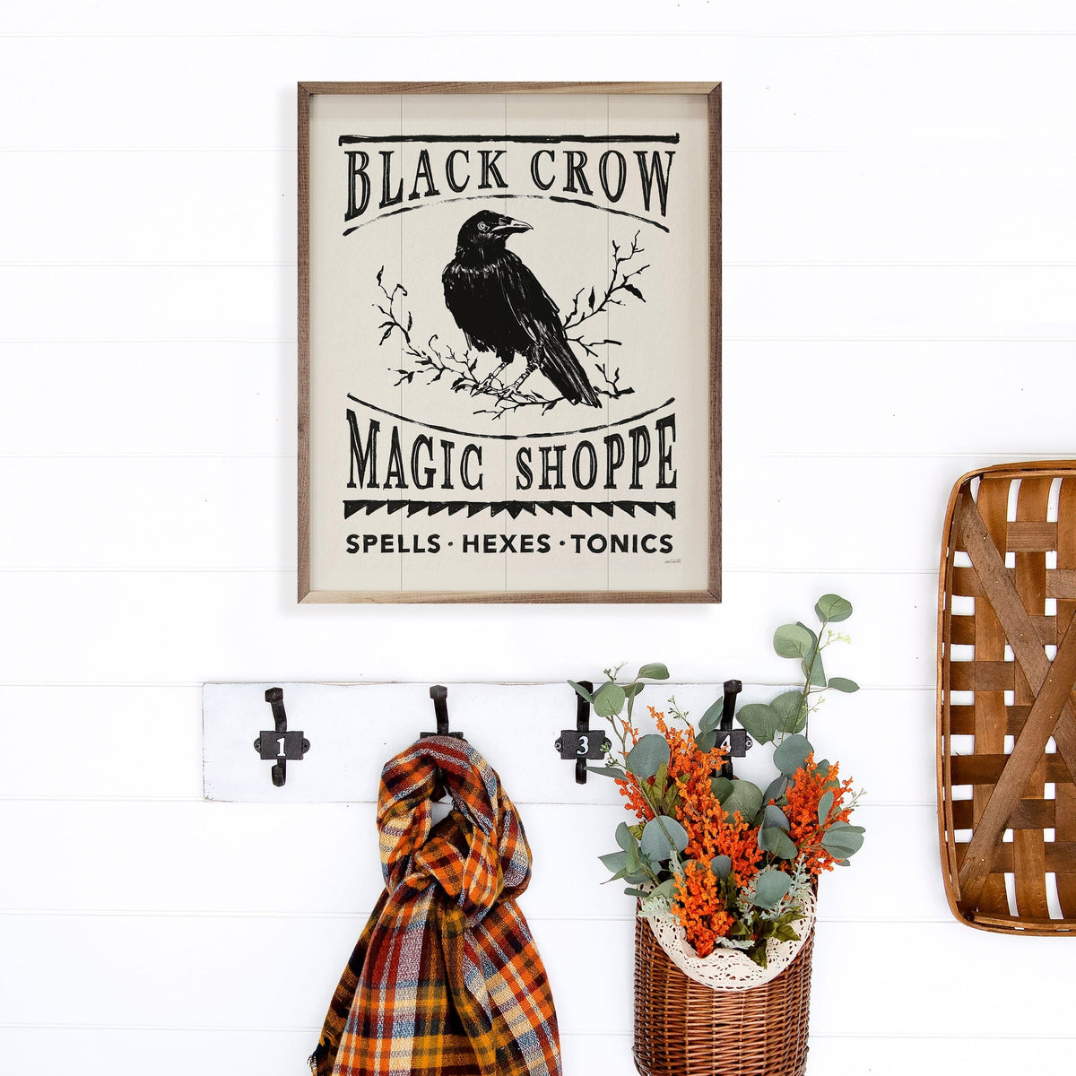 Kendrick Home Walnut Frames Haunted Crow By Anne Tavoletti