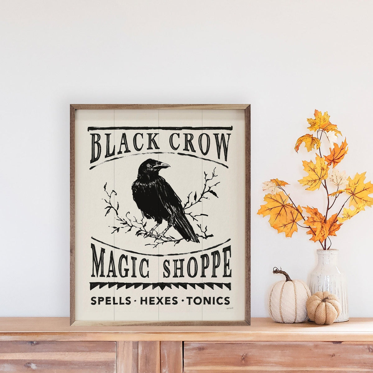 Kendrick Home Walnut Frames Haunted Crow By Anne Tavoletti
