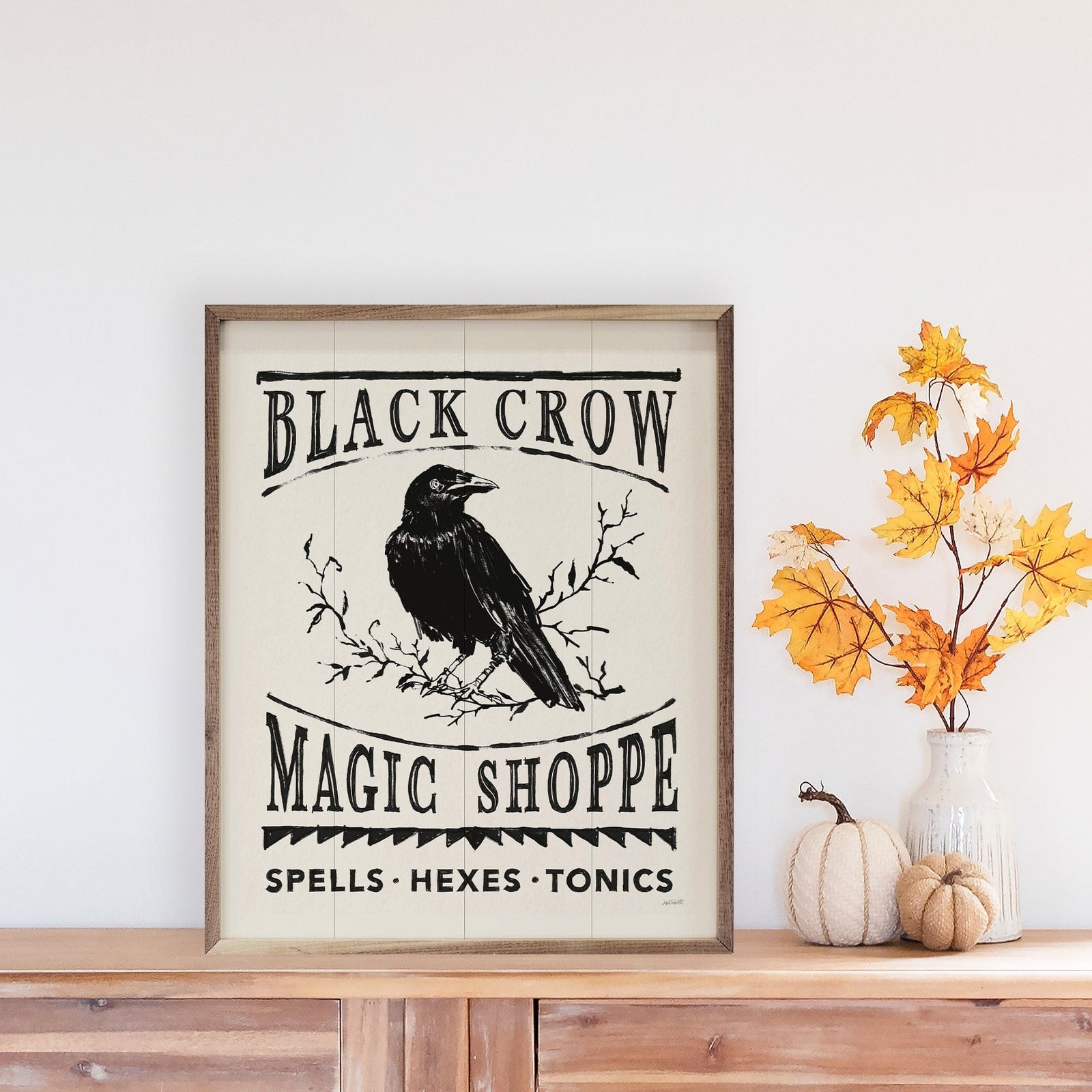 Kendrick Home Walnut Frames 8x10 Haunted Crow By Anne Tavoletti