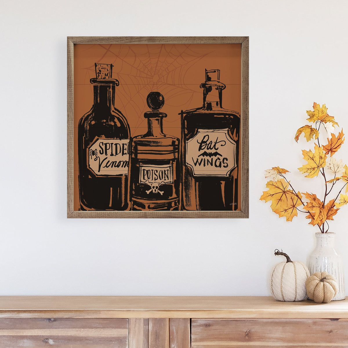 Kendrick Home Walnut Frames Haunted IX By Anne Tavoletti Printed and Framed Wall Sign