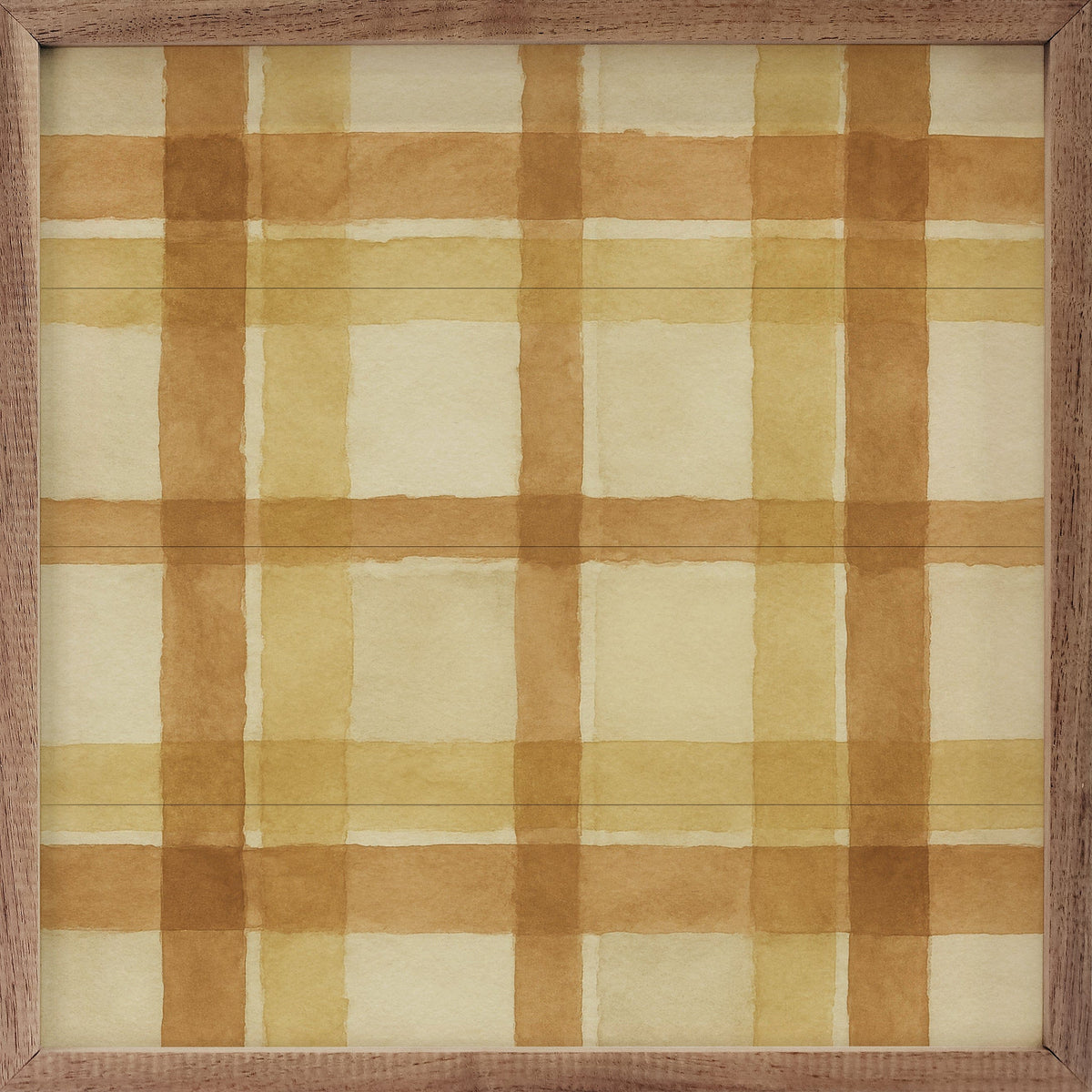 Kendrick Home Walnut Frames 4x4 / GOLD Hearthside Plaid Printed and Framed Wall Sign