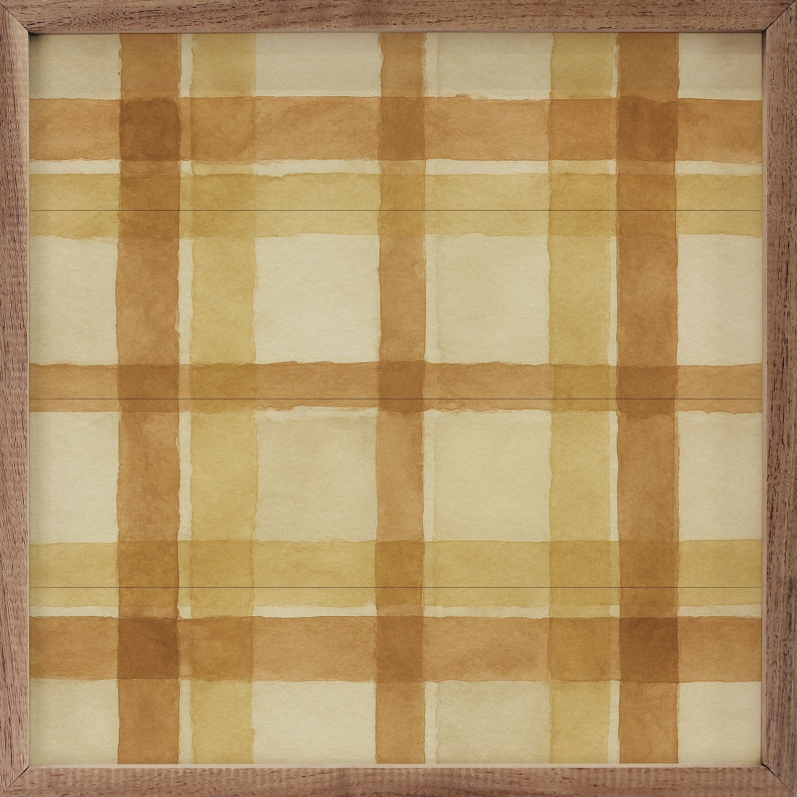 Kendrick Home Walnut Frames 4x4 / GOLD Hearthside Plaid Printed and Framed Wall Sign