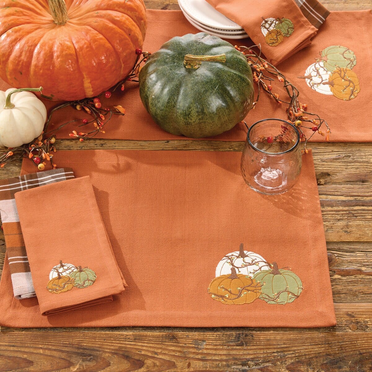 Heirloom And Bittersweet Embroidered Napkin Set of 2