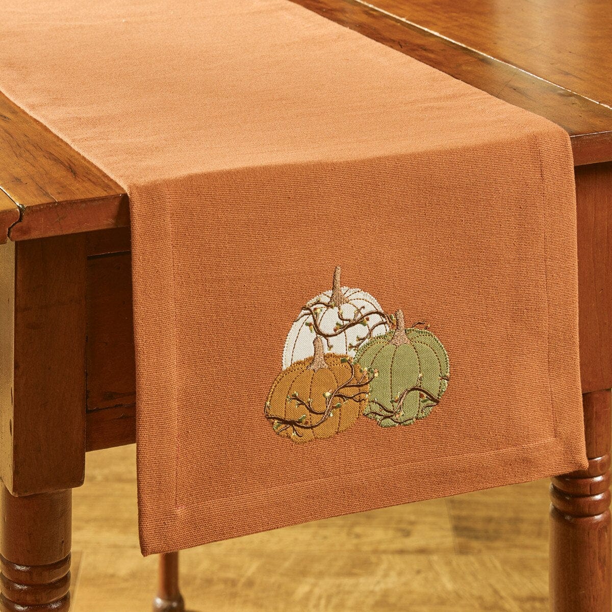 Heirloom And Bittersweet Embroidered Table Runner 54'' Long