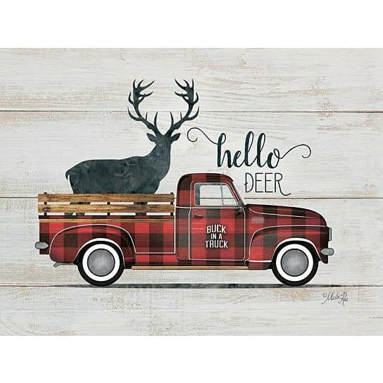 Hello Deer Vintage Truck By Marla Rae Art Print - 12 X 16-Penny Lane Publishing-The Village Merchant