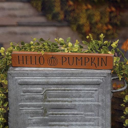 Hello Pumpkin Engraved Wood Sign 12&quot; Long