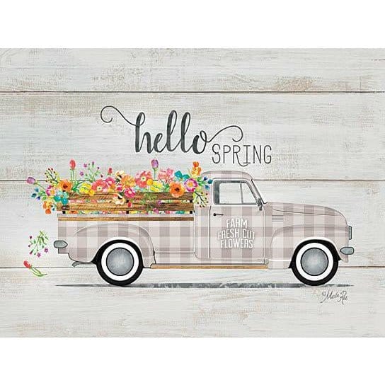 Hello Spring Vintage Truck By Marla Rae Art Print - 12 X 16-Penny Lane Publishing-The Village Merchant