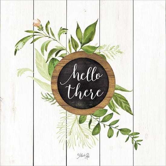 Penny Lane Publishing Hello There Greenery By Marla Rae Art Print - 12 X 12
