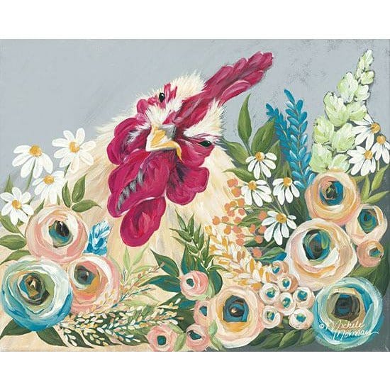 Penny Lane Publishing Hen In The Flower Garden By Michele Norman Art Print - 12 X 16