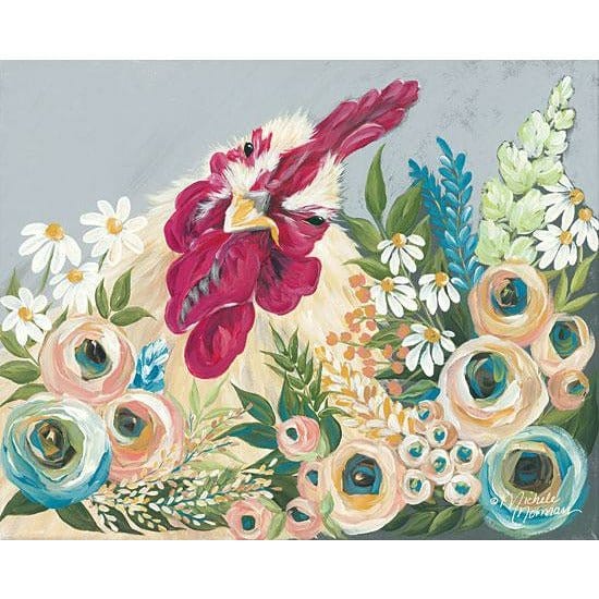 Hen In The Flower Garden By Michele Norman Art Print - 12 X 16-Penny Lane Publishing-The Village Merchant