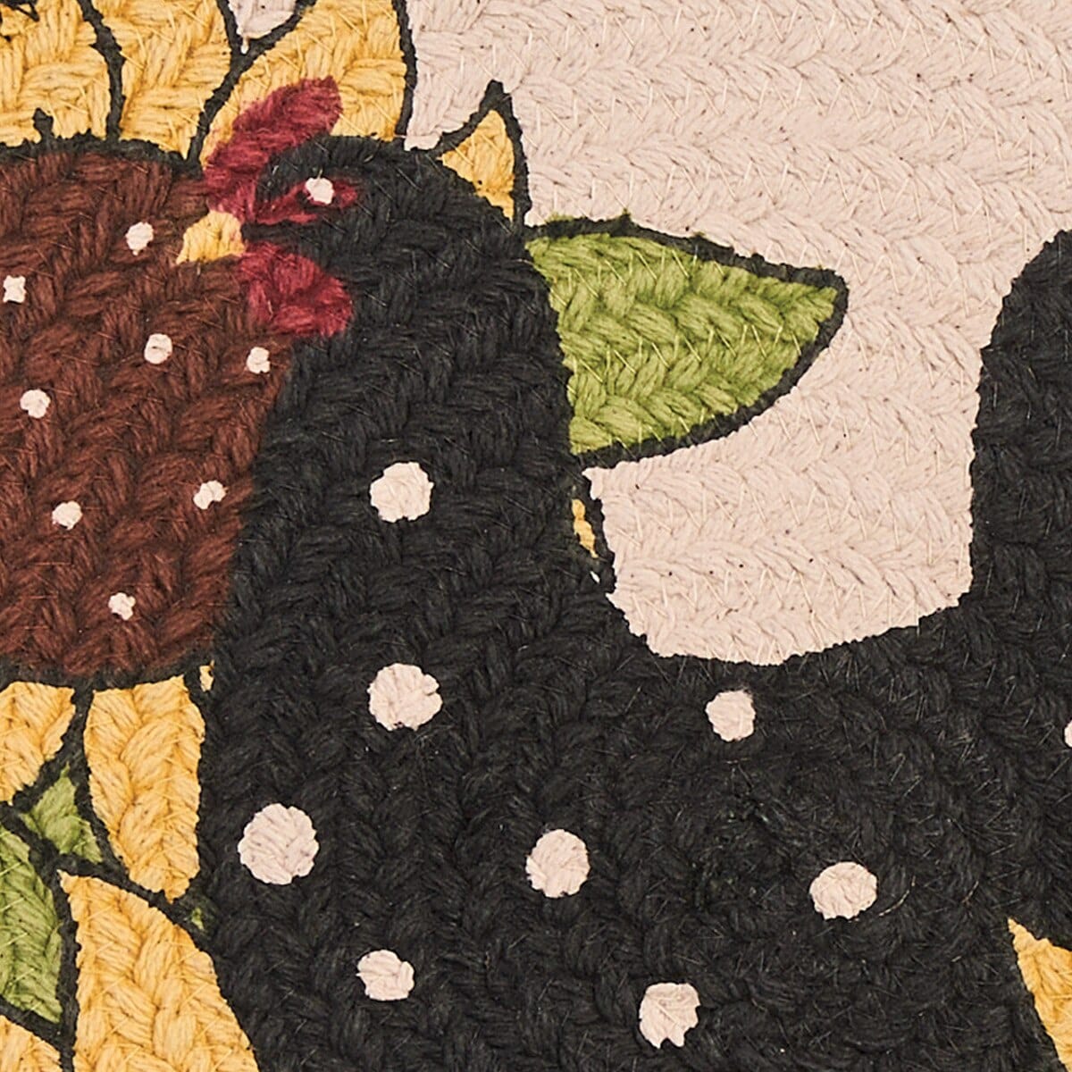 Park Designs Placemat Henny Penny Braided & Printed Placemat Round Set of 2