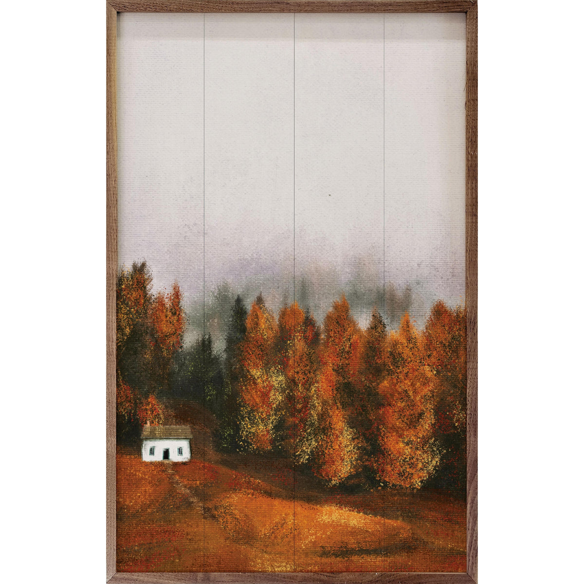 Kendrick Home Walnut Frames 5x8 Hilltop Vista By JJ Design House Printed and Framed Wall Sign
