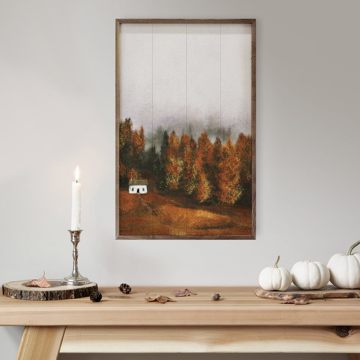 Kendrick Home Walnut Frames Hilltop Vista By JJ Design House Printed and Framed Wall Sign