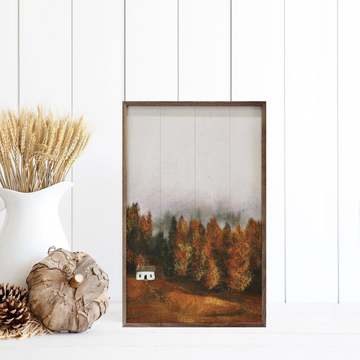 Kendrick Home Walnut Frames Hilltop Vista By JJ Design House Printed and Framed Wall Sign