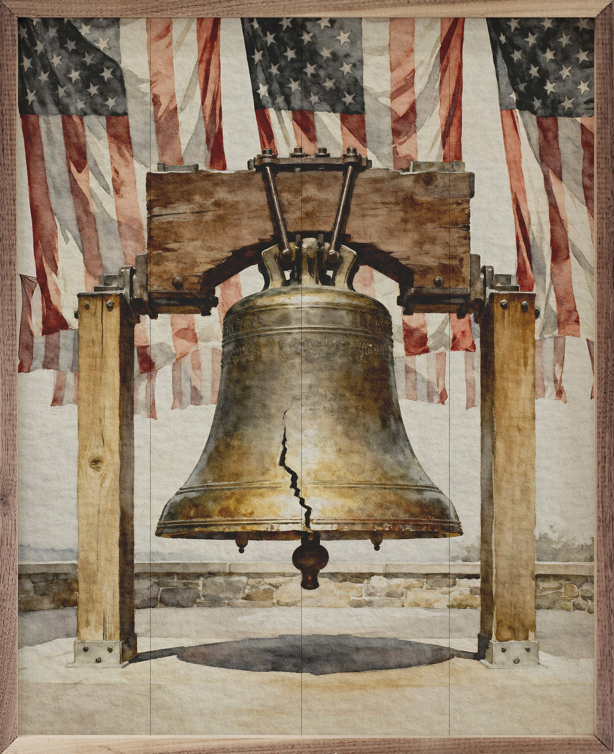 Historic Liberty Bell Printed and Framed Wall Sign