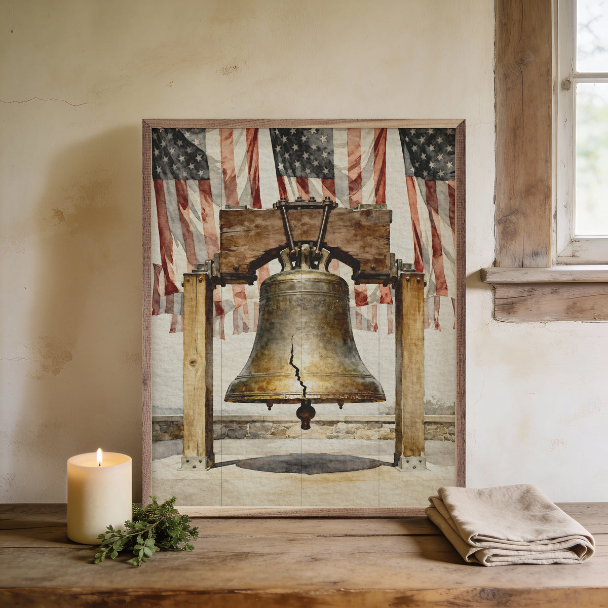 Historic Liberty Bell Printed and Framed Wall Sign