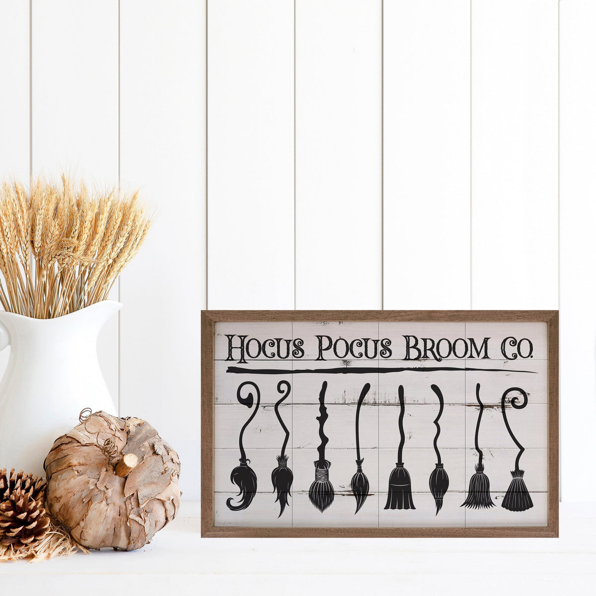 Kendrick Home Walnut Frames Hocus Pocus Broom Co Whitewash