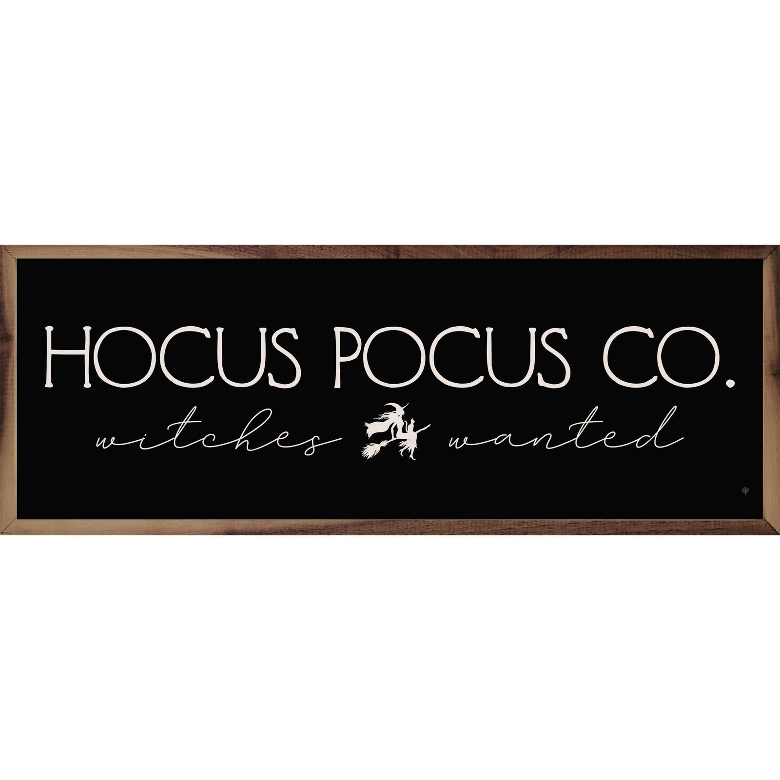 Kendrick Home Walnut Frames 12x4 Hocus Pocus Co Witch Black Printed and Framed Wall Sign