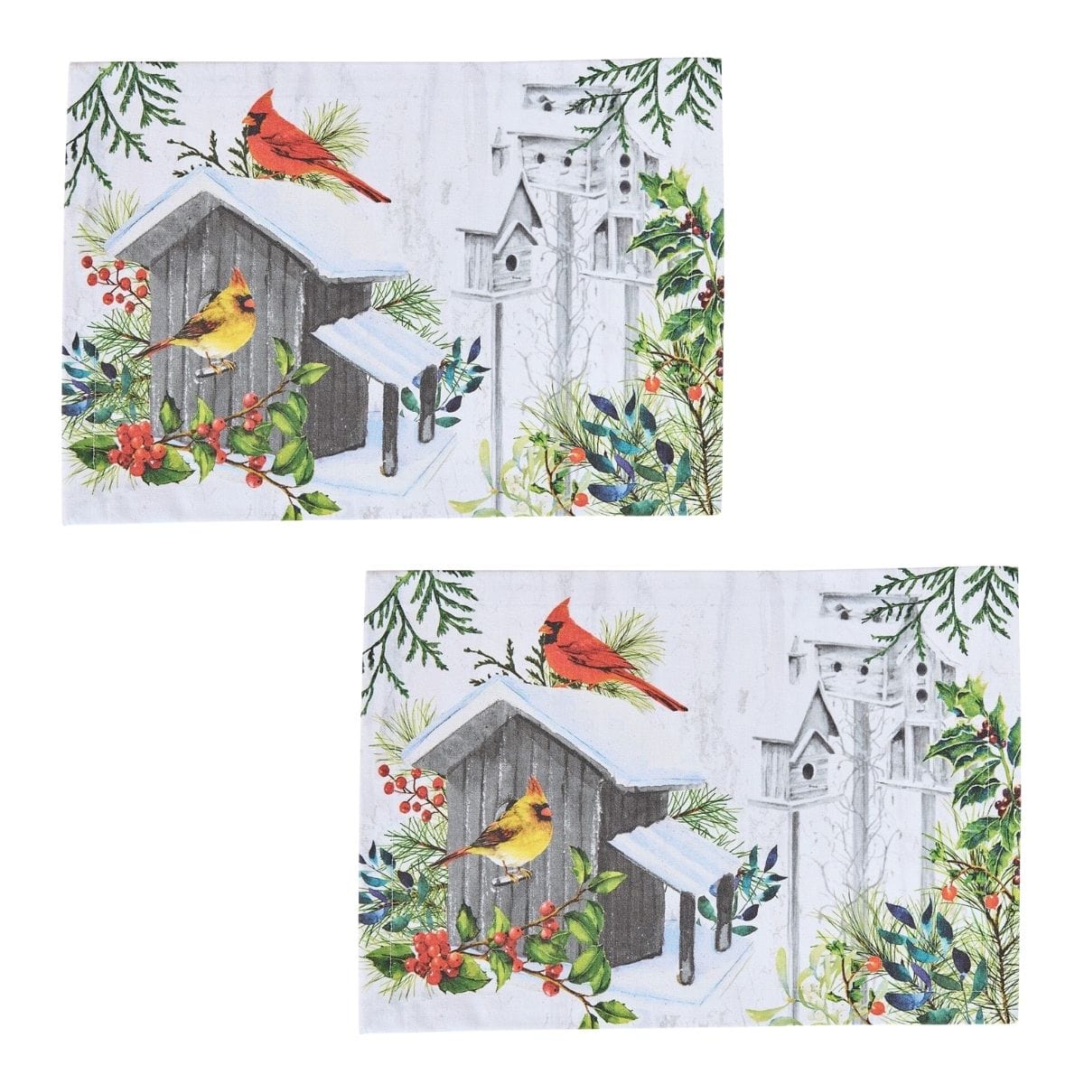 Holiday Cardinal Love Printed Placemat Set of 2
