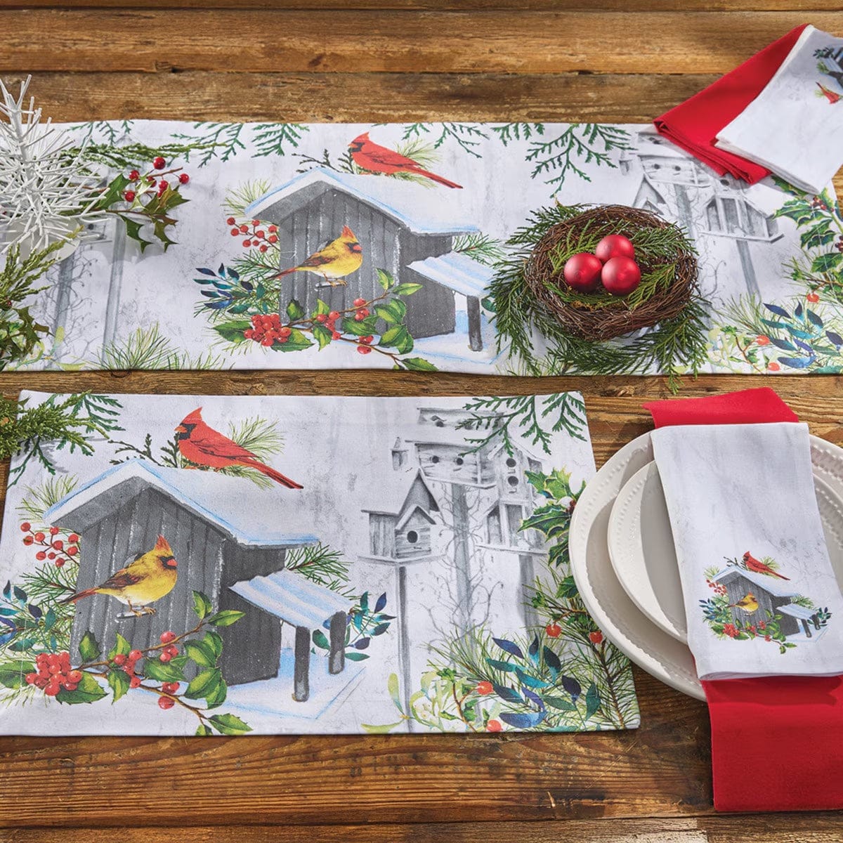 Holiday Cardinal Love Printed Placemat Set of 2