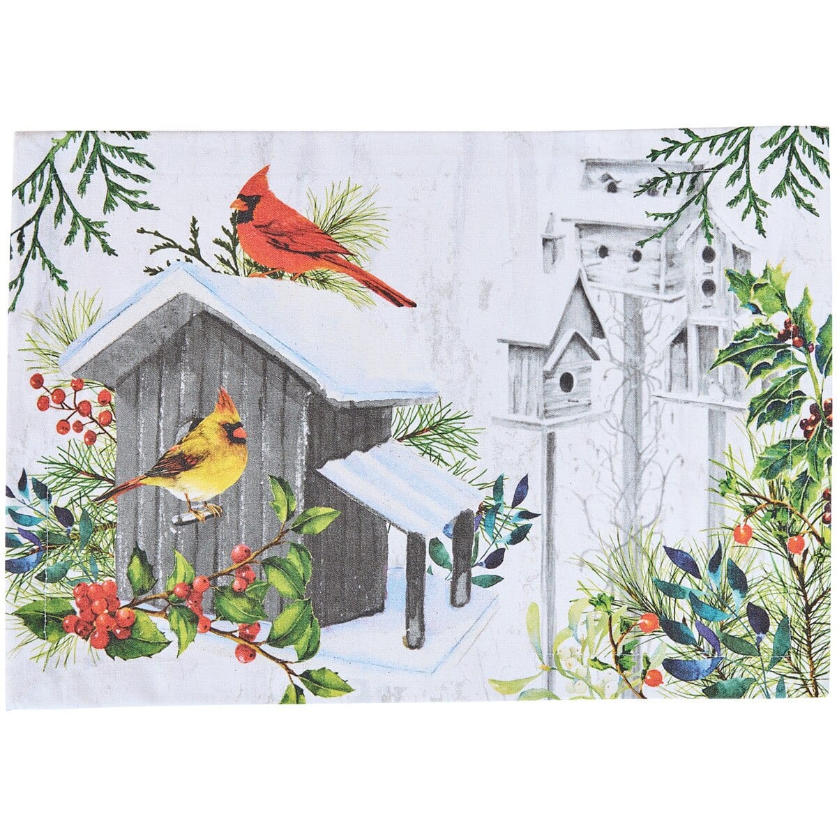 Holiday Cardinal Love Printed Placemat Set of 2