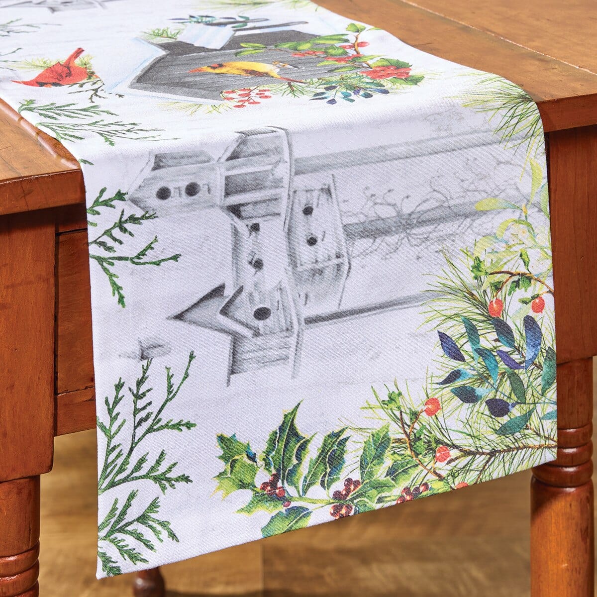 Holiday Cardinal Love Printed Table Runner 36" Long