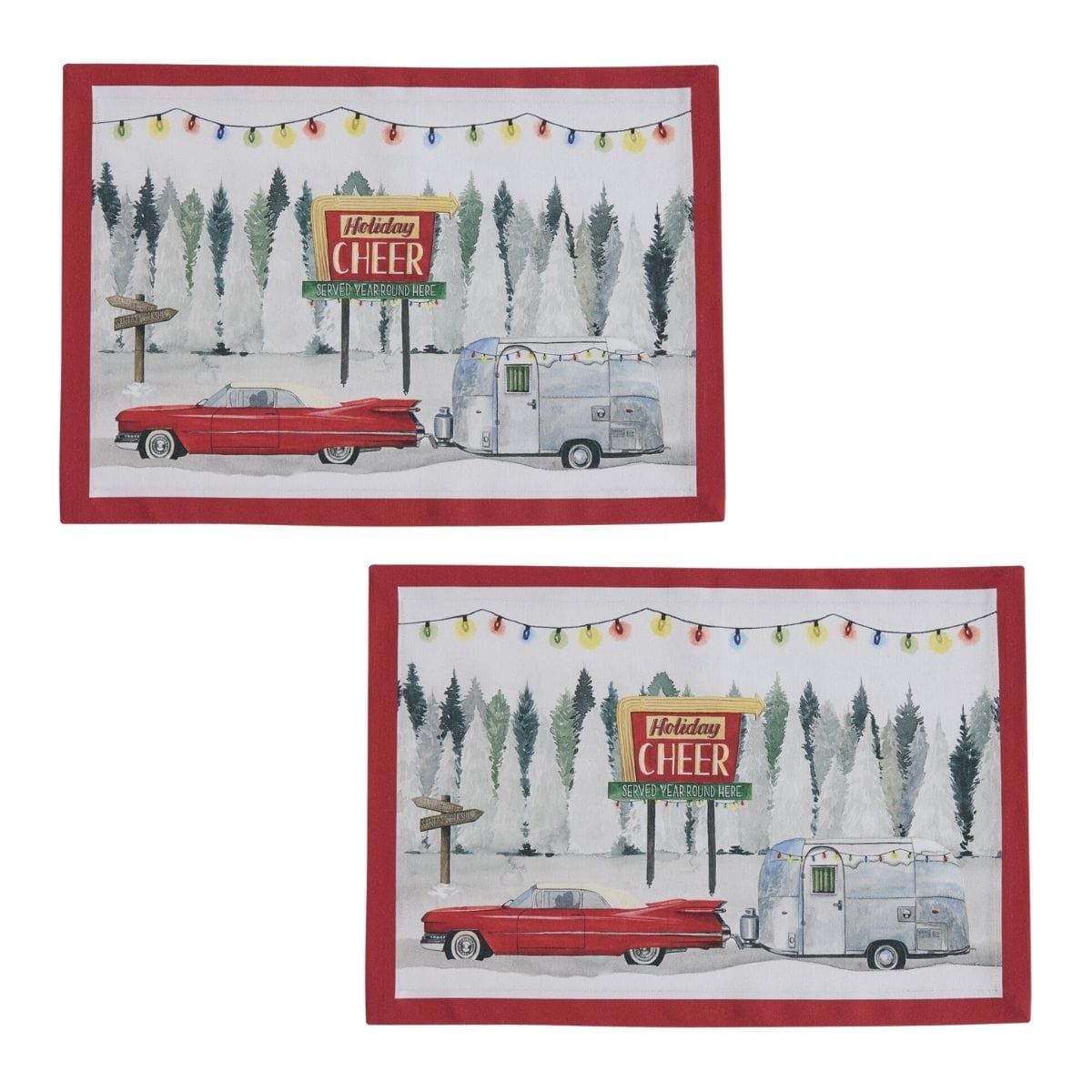 Holiday Roadtrip Printed Placemat Set of 2