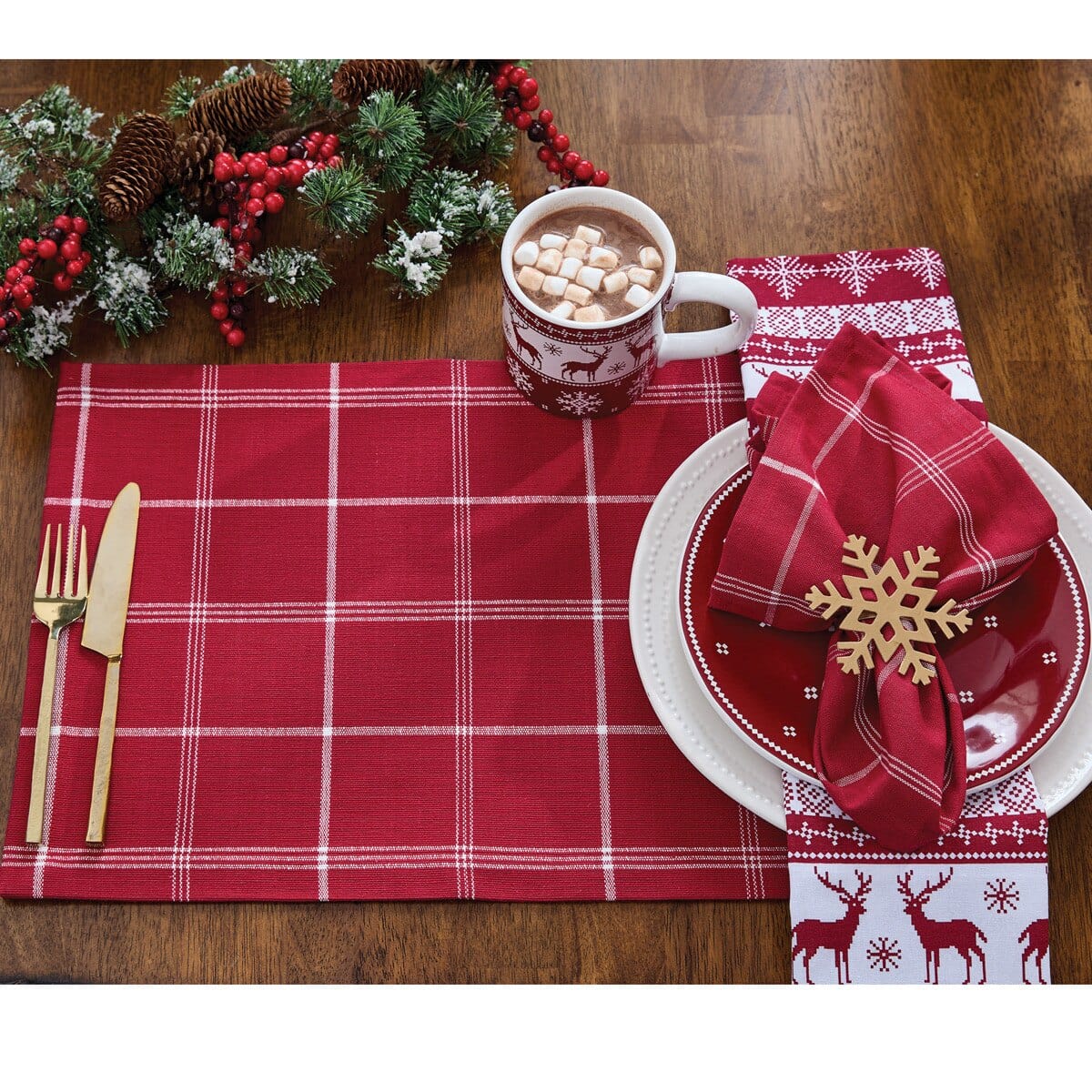 Holly Jolly Plaid Patricia Heaton Home Napkin Set of 2